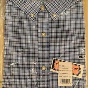 Vineyard Vines Men's Blue Checkered Button Down Shirt - NWT - Size XL